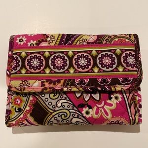 Vera Bradley Pink and Green Floral Wallet